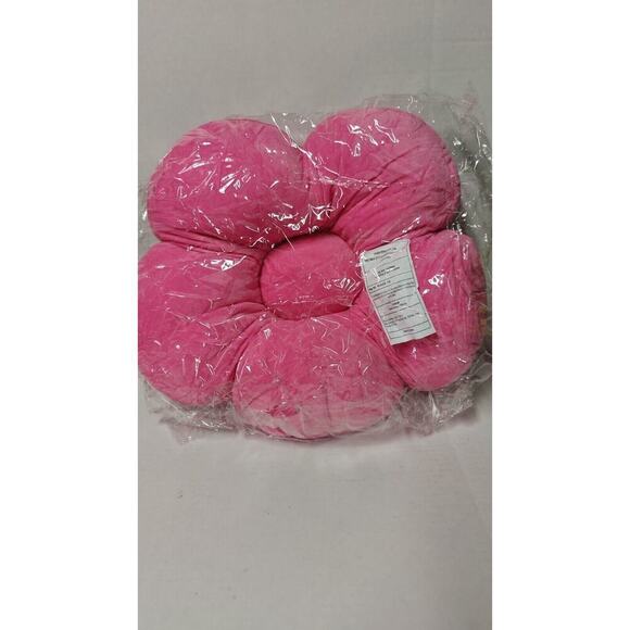 Flower Floor Pillow Seating Cushion - Cute Room Decor for Girls Pink 20x20 in - Picture 2 of 8